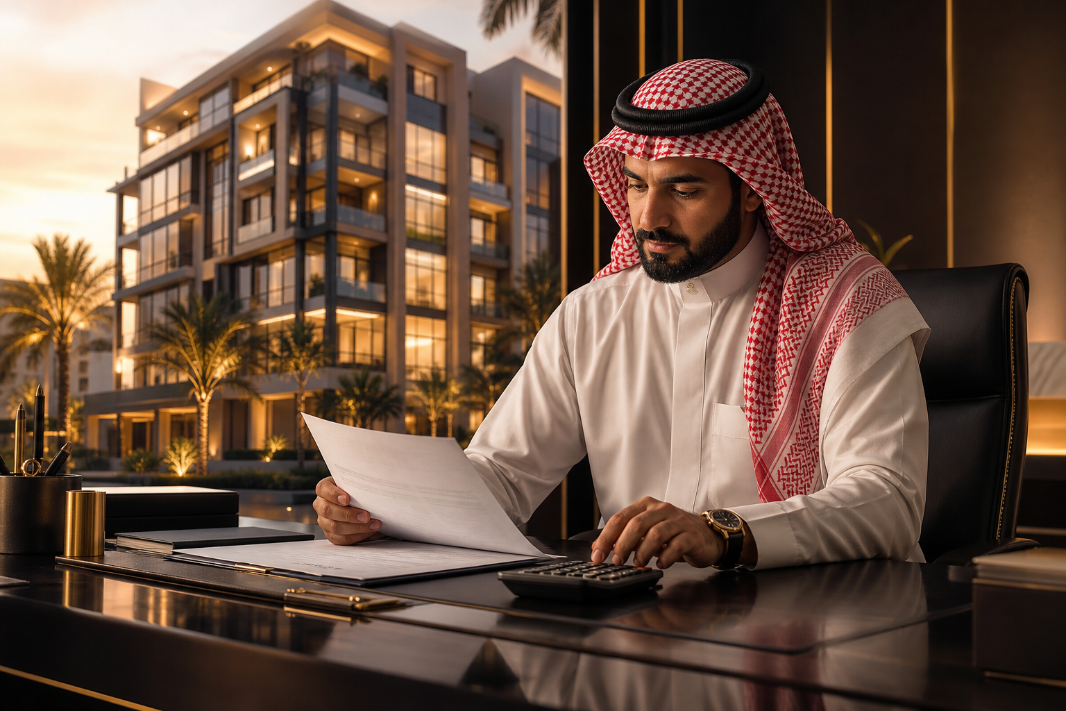عقد وإدارة أملاك وحساب الرسوم في السعودية